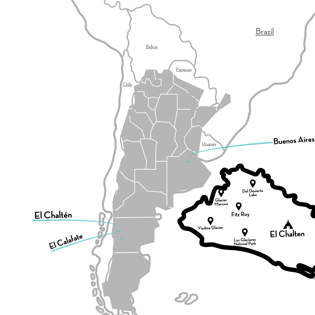 Basic map of Patagonia Pure Exploration