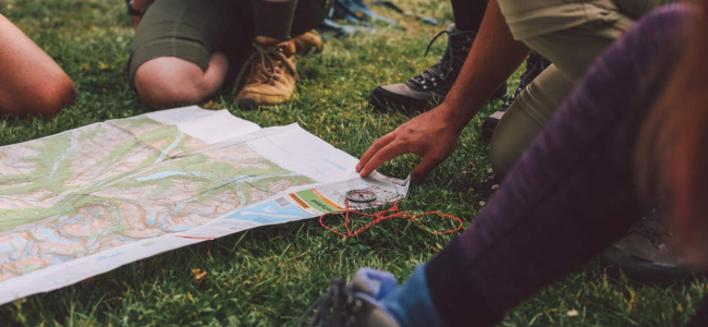 Learning map navigation skills on the Routeburn Track in Fiordland National Park