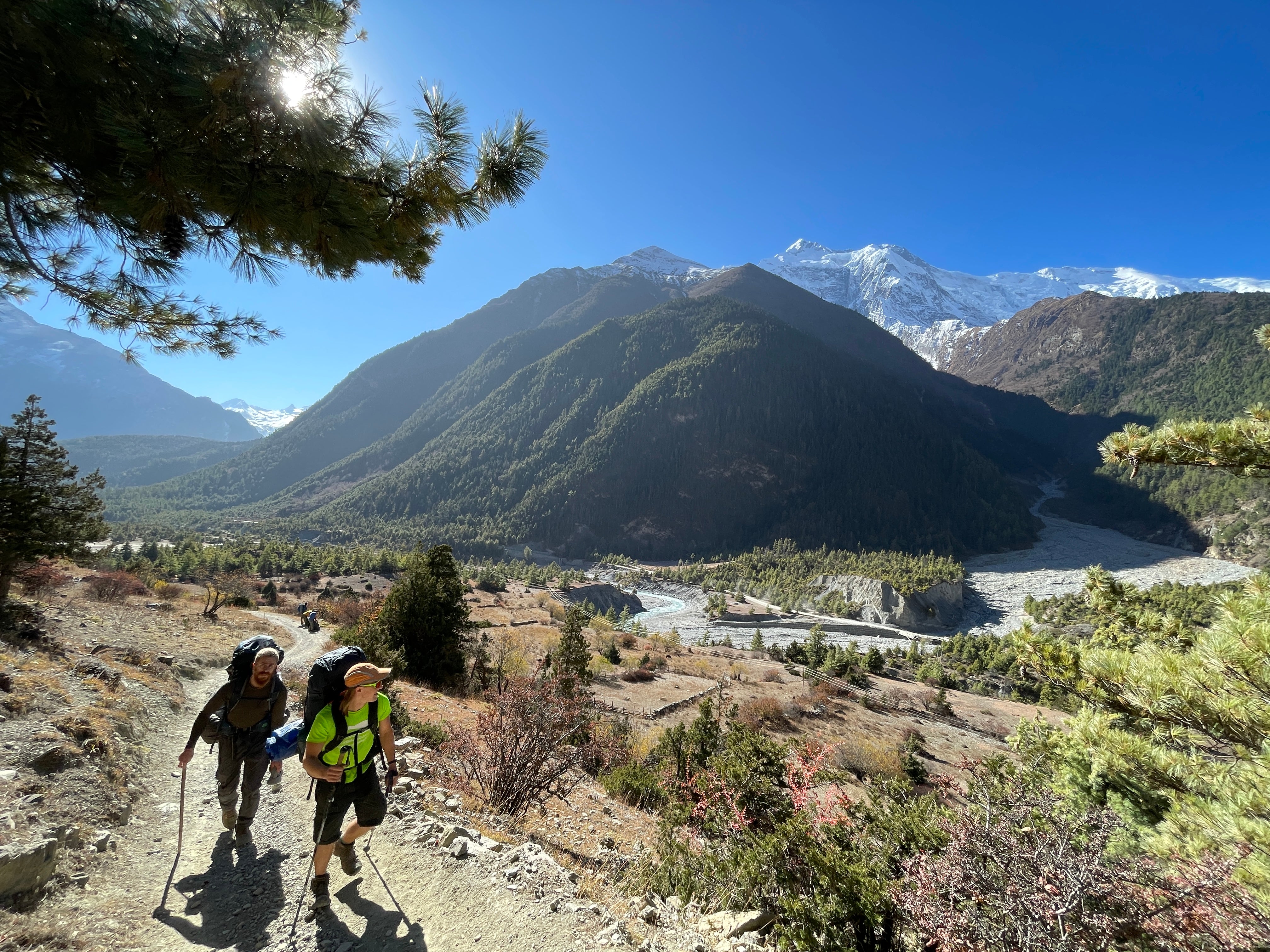 Students hiking in Langtang National Park Nepal